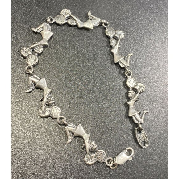 925 Sterling Silver My Way Cheerleader Link Bracelet 7.5 - Picture 2 of 8